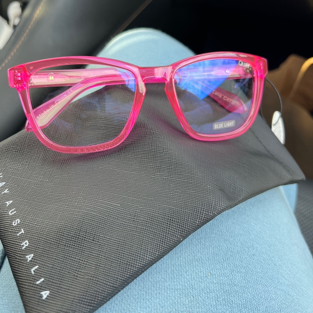 NWT Quay Neon Pink Hardwire Blue Light Glasses